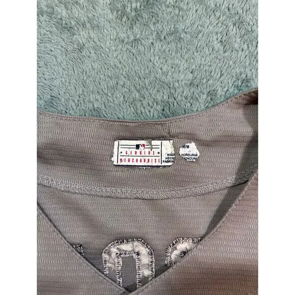 New York Yankees Didi Gregorius #18 Gray Button Jersey Size US UK Medium - Picture 4 of 8